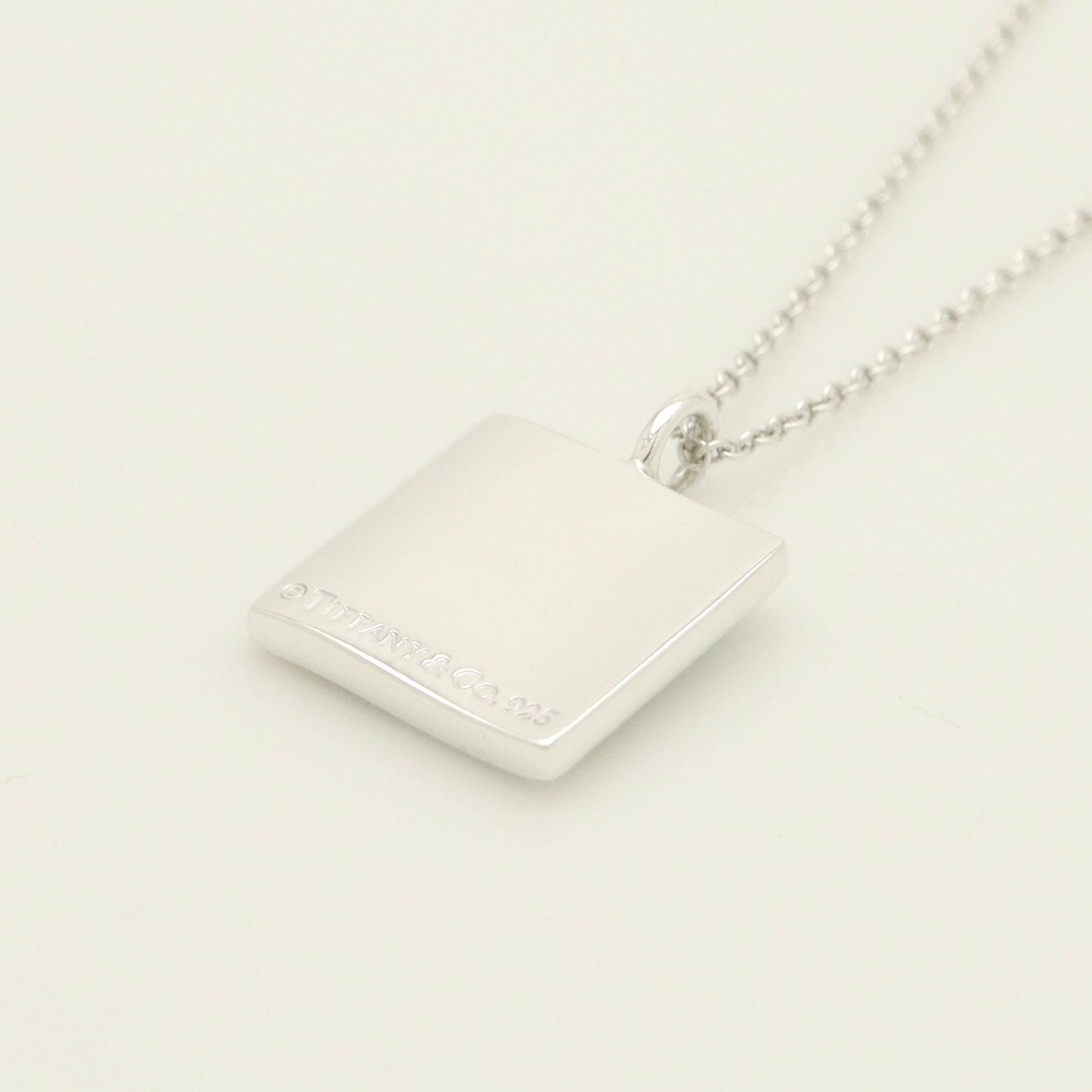 美品】ティファニー TIFFANY&Co. ノーツ スクエア プレート ネックレス