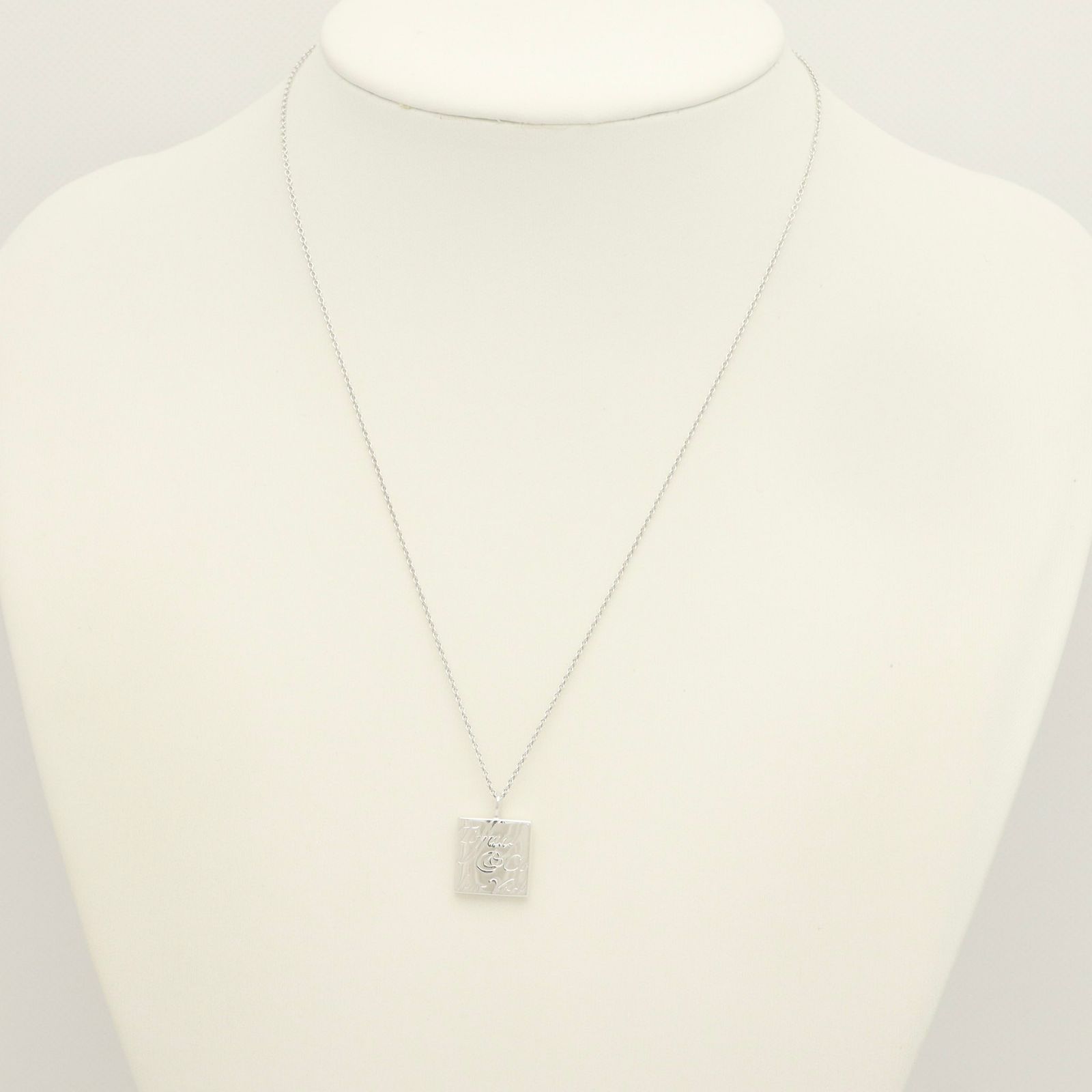 美品】ティファニー TIFFANY&Co. ノーツ スクエア プレート ネックレス