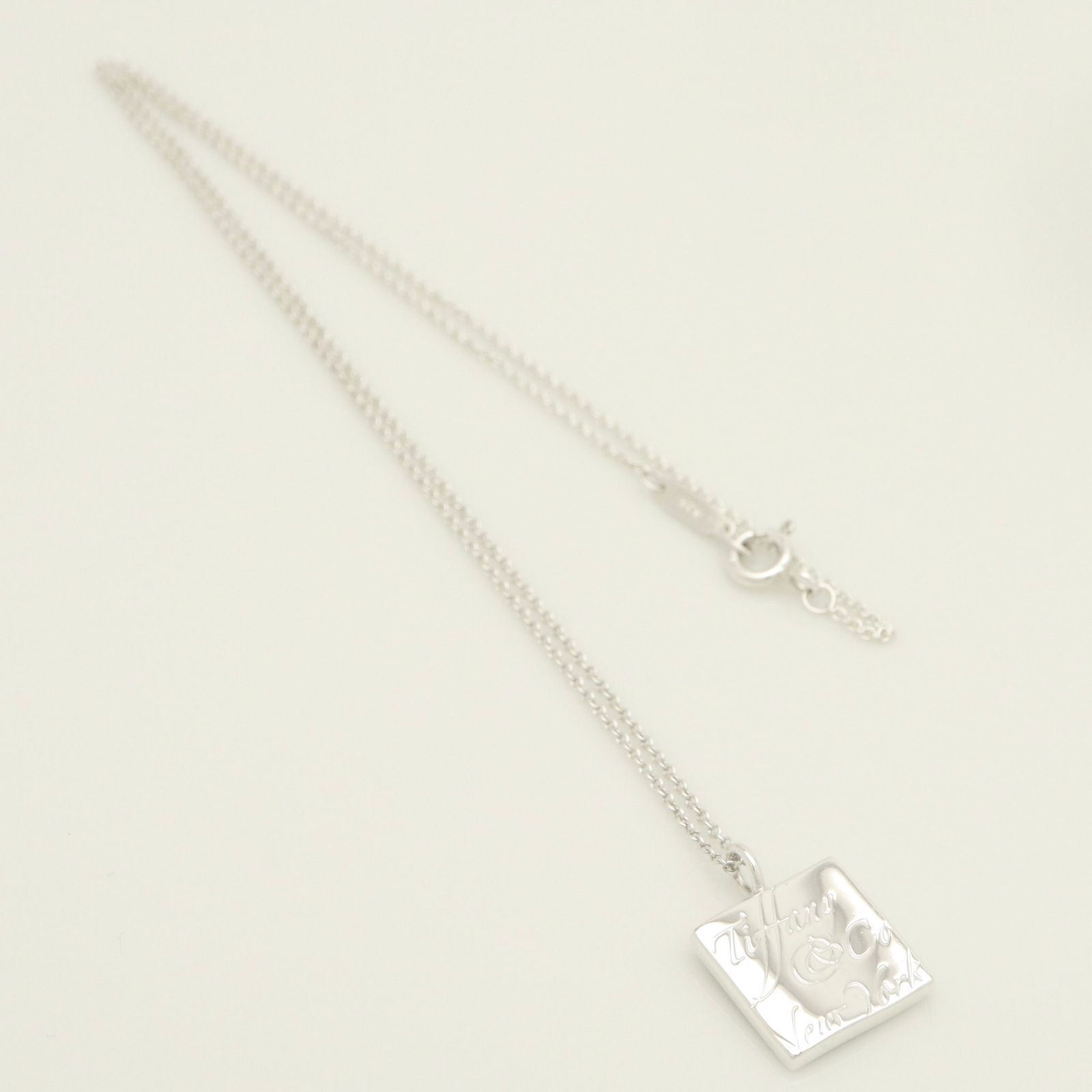 美品】ティファニー TIFFANY&Co. ノーツ スクエア プレート ネックレス