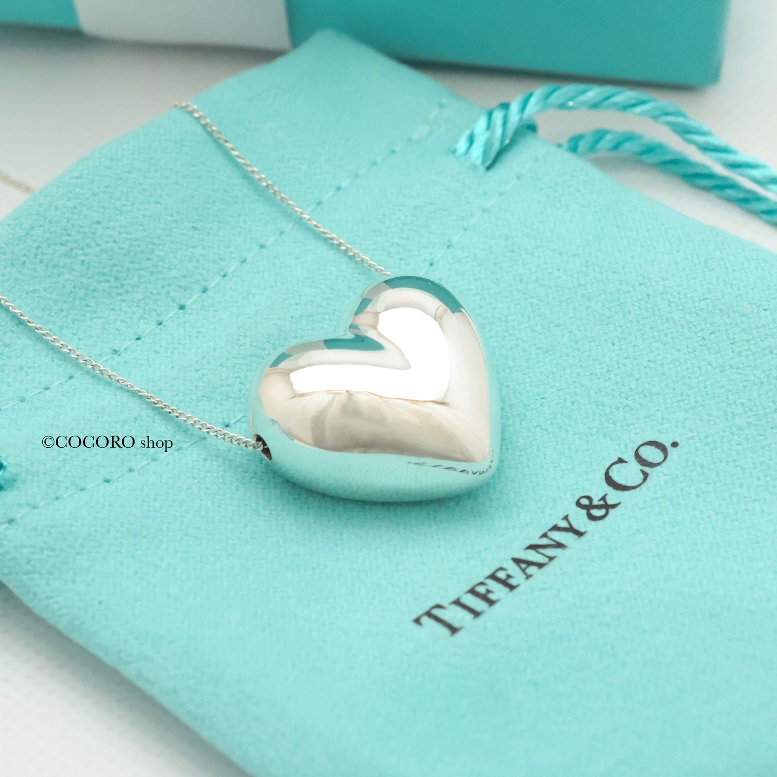 美品】ティファニー TIFFANY&Co. ピンチド ハート ネックレス AG925 