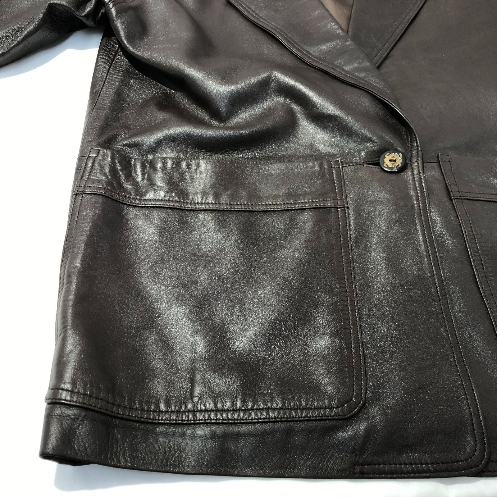 七重浜85-3-0215nh] LOEWE ロエベ レザージャケット 上着 衣類 [中古
