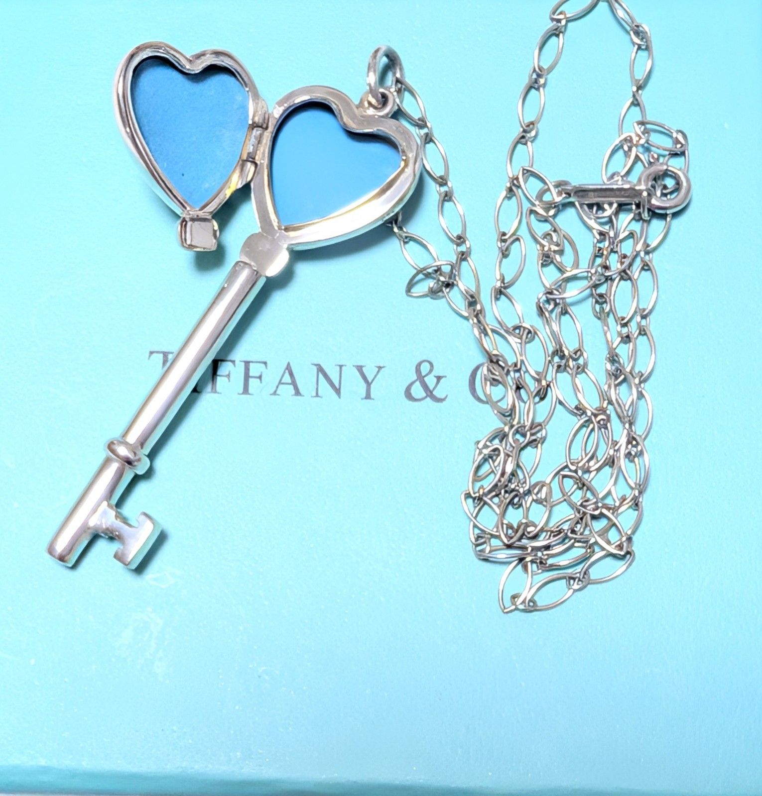 Tiffany & Co. ティファニー ロケット ハートキー ネックレス ブルー 
