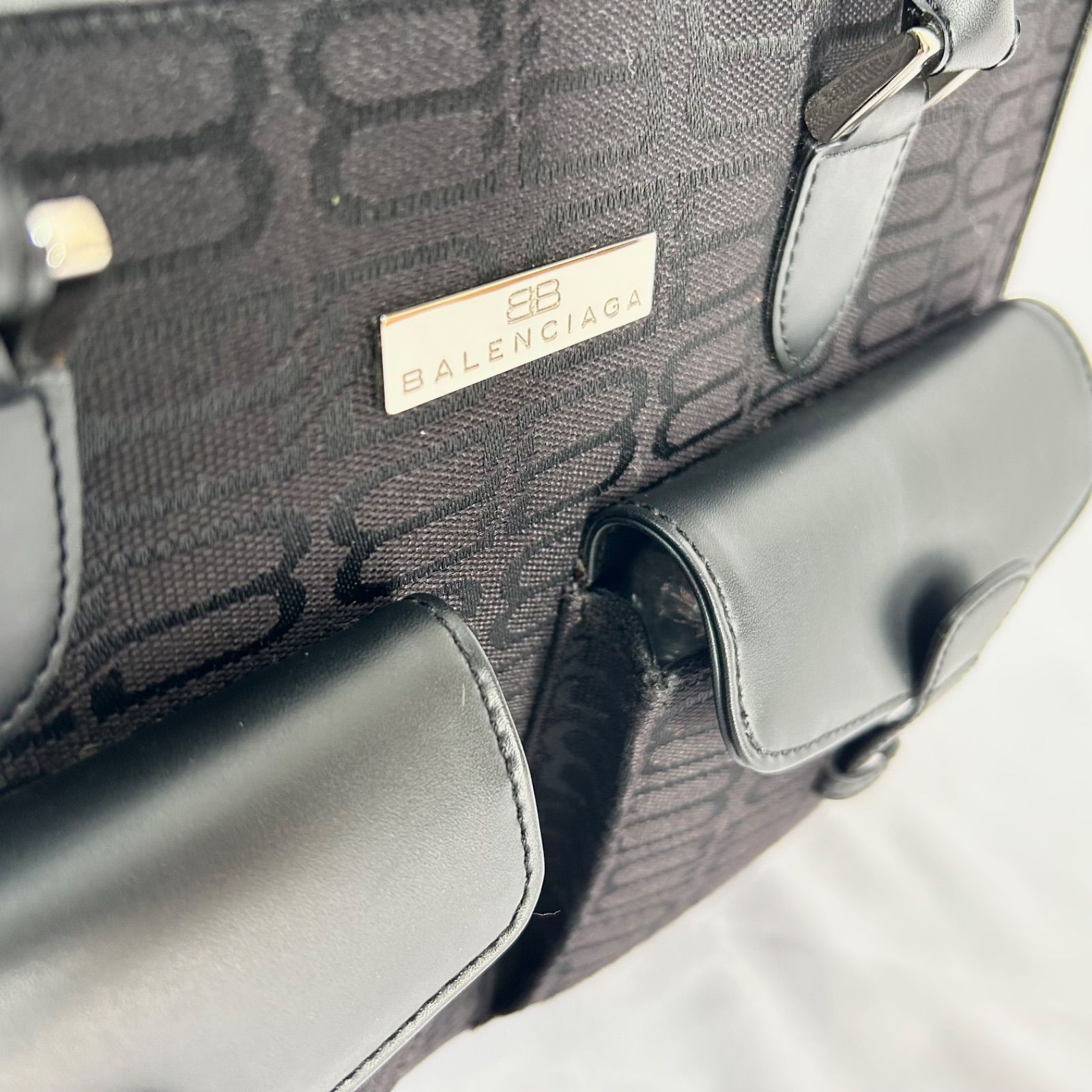 極美品 バレンシアガ トートバッグ ハンドバッグ レザー×キャンバス 