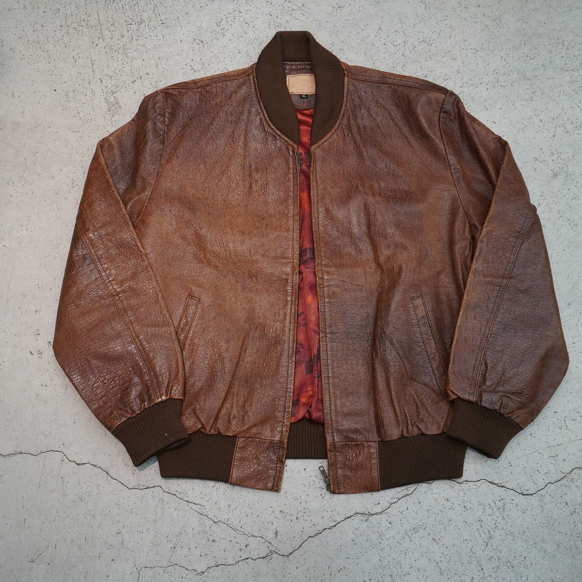 古着屋購入 Leather Bomber Jacket レザー ボンバー ジャケット