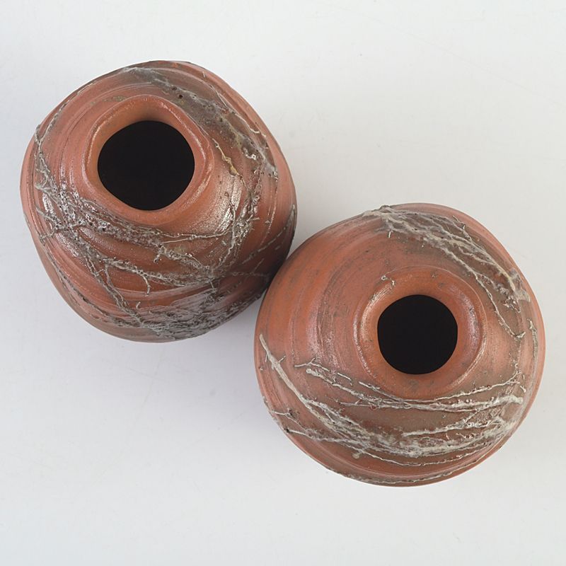 備前焼 新備前 珍壺 徳利 一対 銘「雪柳」 極め箱 C S701 - メルカリ