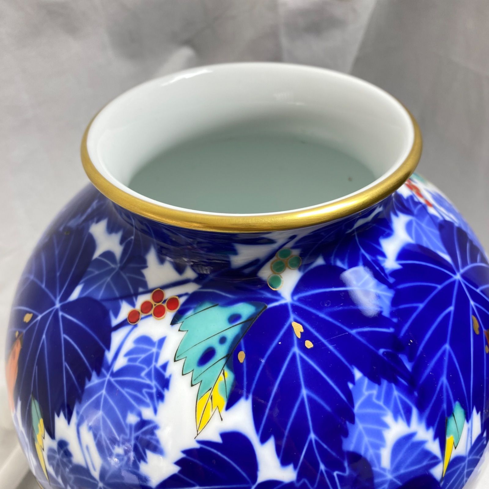 香蘭社 花瓶 フラワーベース 工芸品 共箱付 N09151 W - メルカリ