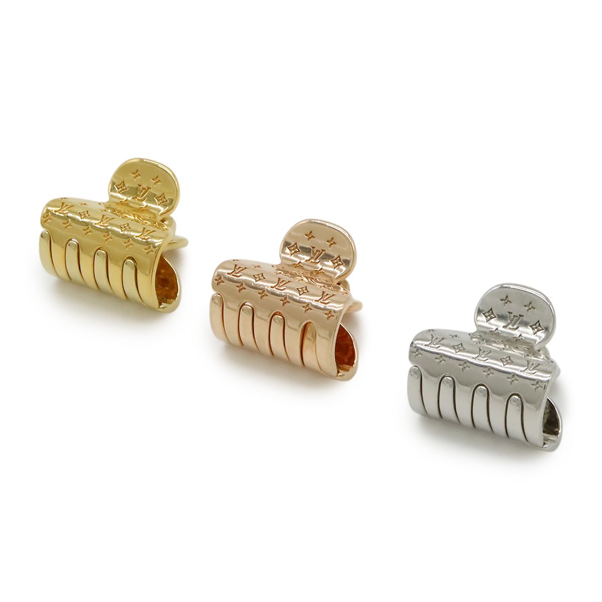 LOUIS VUITTON ルイ ヴィトン ヘアクリップ ゴールド シルバー P2585