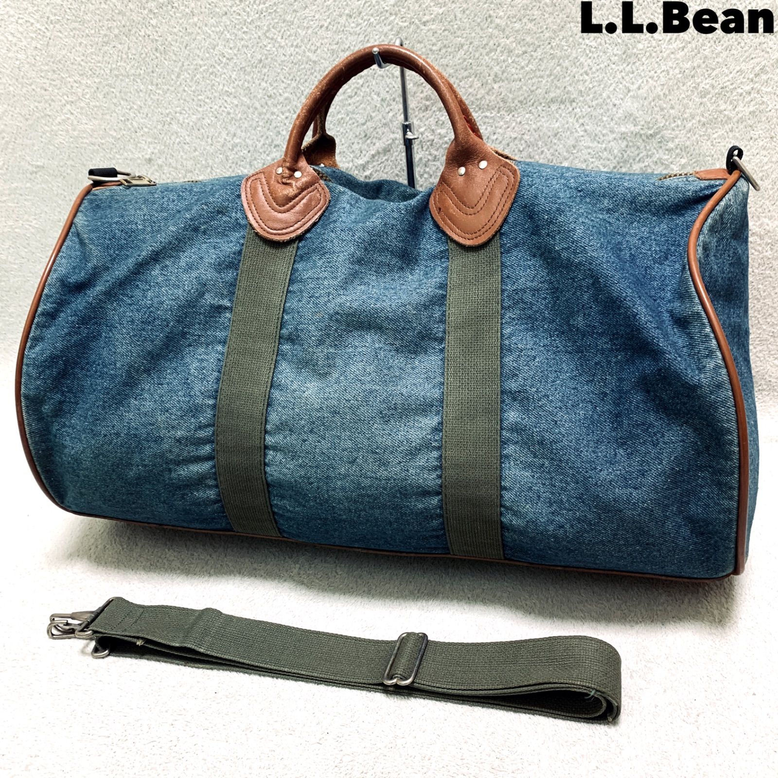 L.L Bean エルエルビーン ボストンバッグ 80s〜 L.L.Bean 80s デニムボストンバッグ ジムバッグ ドラムバッグ