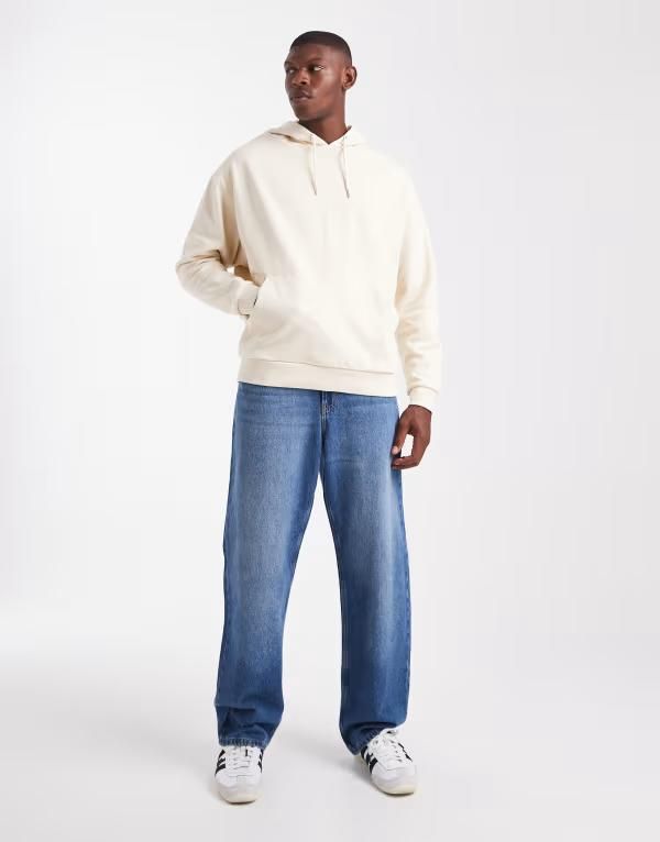 エイソス メンズ アウター パーカー・スウェット パーカー ASOS DESIGN essentials oversized hoodie White Swan ホワイト
