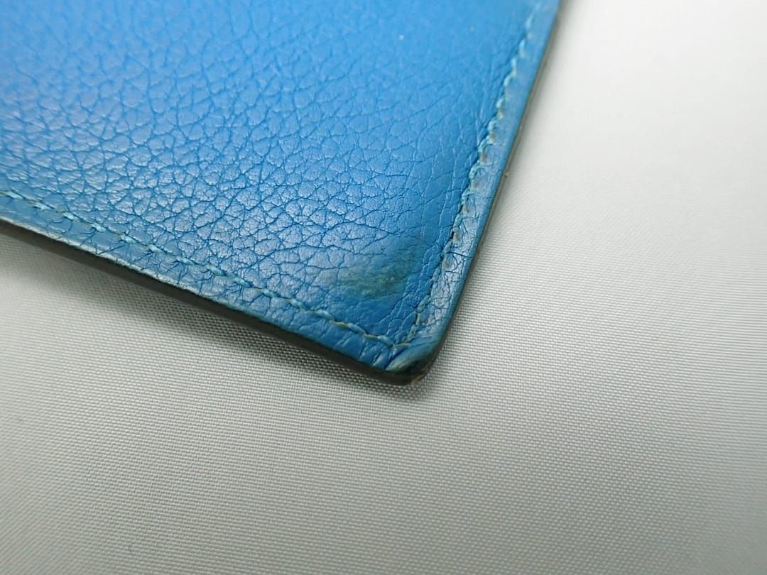 HERMES エルメス ポーカー マネークリップ カードケース T刻印 ブルー