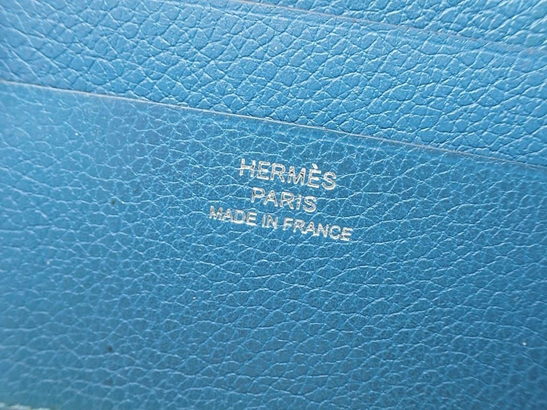 HERMES エルメス ポーカー マネークリップ カードケース T刻印 ブルー