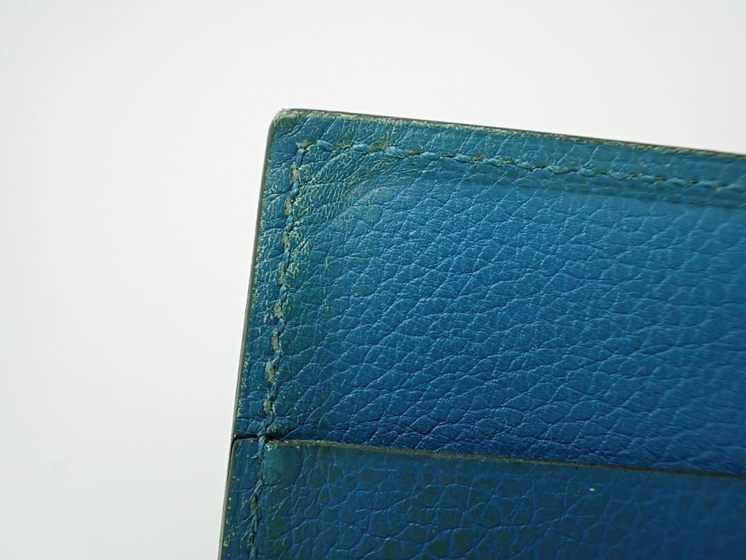 HERMES エルメス ポーカー マネークリップ カードケース T刻印 ブルー