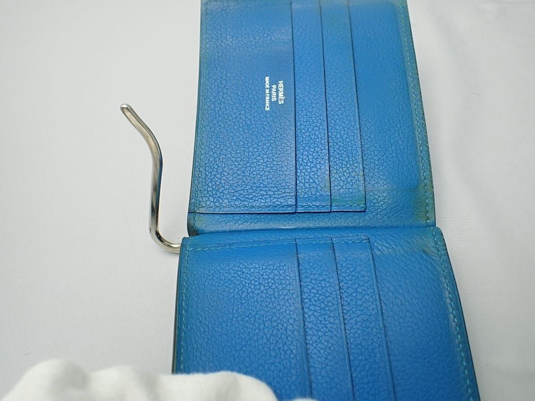 HERMES エルメス ポーカー マネークリップ カードケース T刻印 ブルー