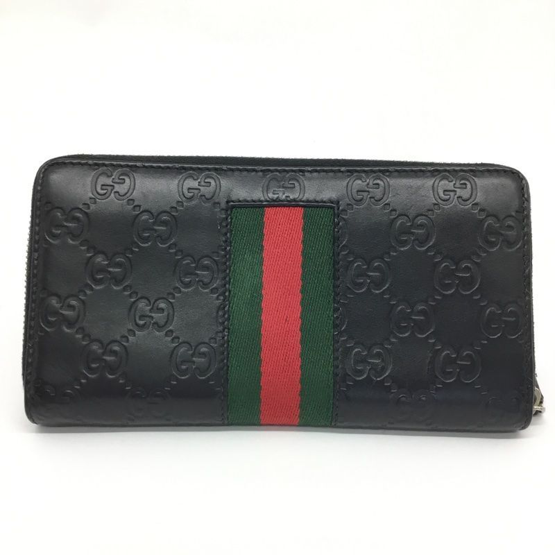 グッチ 長財布 ラウンドファスナー シェリーライン黒 408831 GUCCI（グッチ） シェリーライン グッチシマ ラウンドファスナー長財布