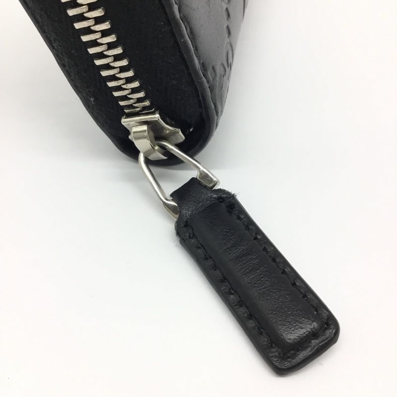 GUCCI【グッチ】ラウンドファスナー長財布 408831 レザー ブラック GG
