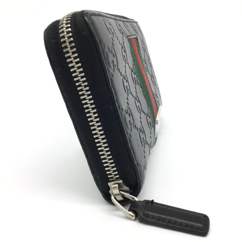 GUCCI【グッチ】ラウンドファスナー長財布 408831 レザー ブラック GG