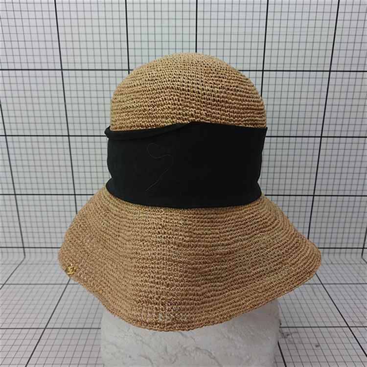 ◇ ⊂ カシラ CA4LA ラフィア リボンハット ブラック系 レディース E