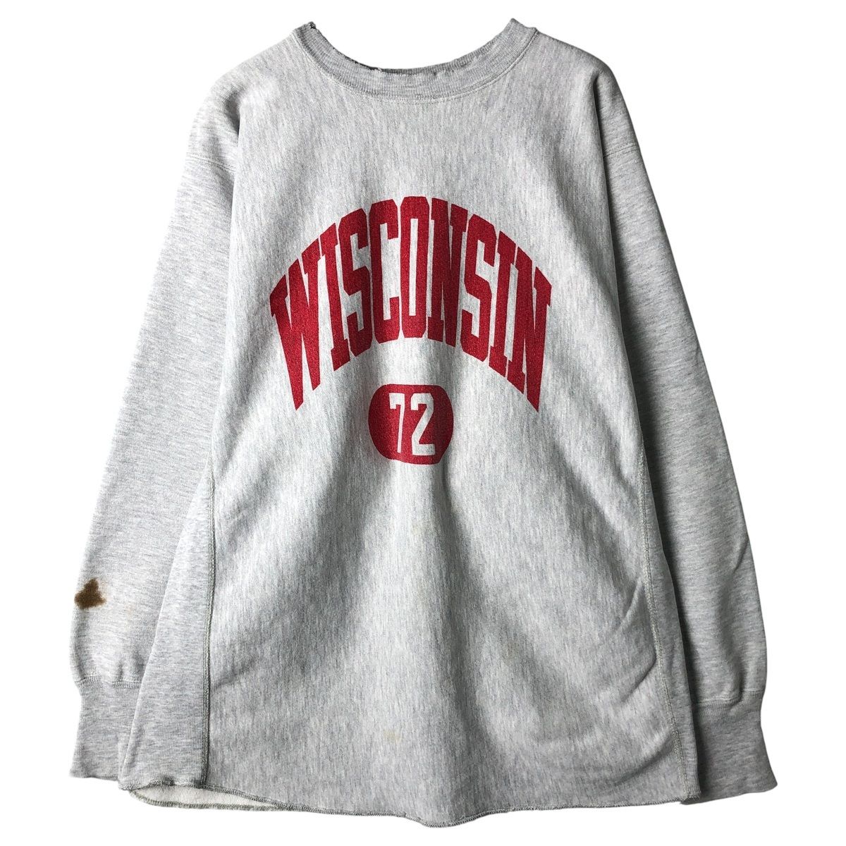 商品名 Champion 刺繍タグ90s リバースウィーブWisconsin Champion(チャンピオン) ⁄ 90s⁄刺繍タグ⁄USA製⁄リバースウィーブ 90s