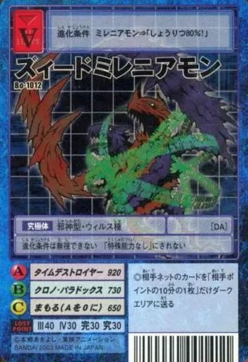 旧デジモンカードゲーム Bo-1012：ズィードミレニアモン 【公式通販】
