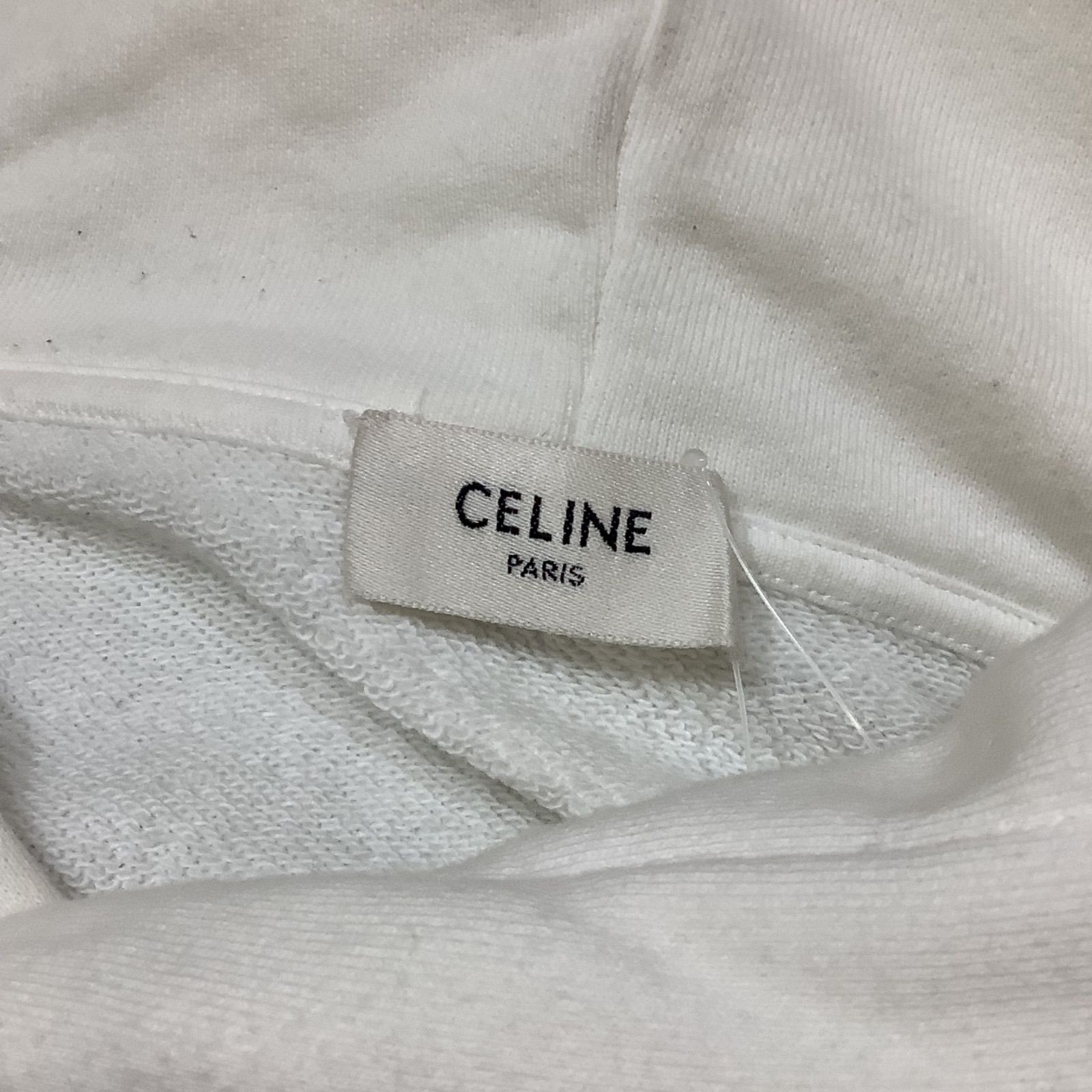 セリーヌ CELINE ロゴ フーディー パーカー スウェット トレーナー 白
