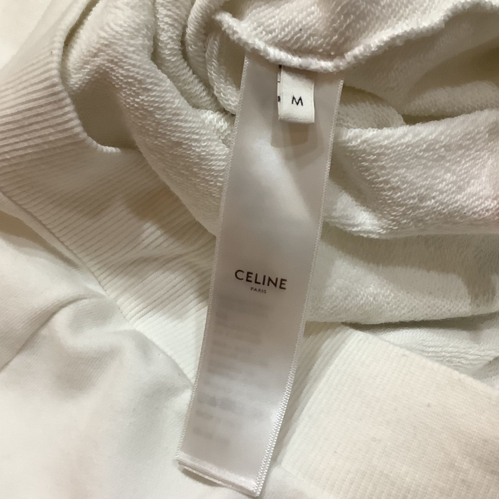 セリーヌ CELINE ロゴ フーディー パーカー スウェット トレーナー 白 