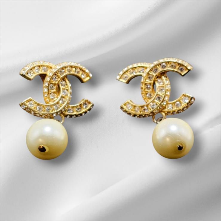 CHANEL シャネル ピアス 両耳用 ココマーク ストーン フェイクパール