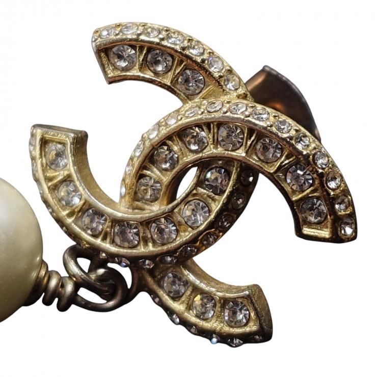 CHANEL シャネル ピアス 両耳用 ココマーク ストーン フェイクパール