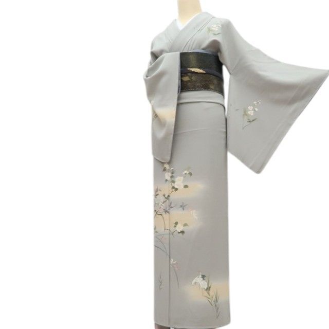 百華❀Y4578◇新品 正絹 仕付け糸付 手縫い仕立て 桜 水仙 南天 蘭 鶴