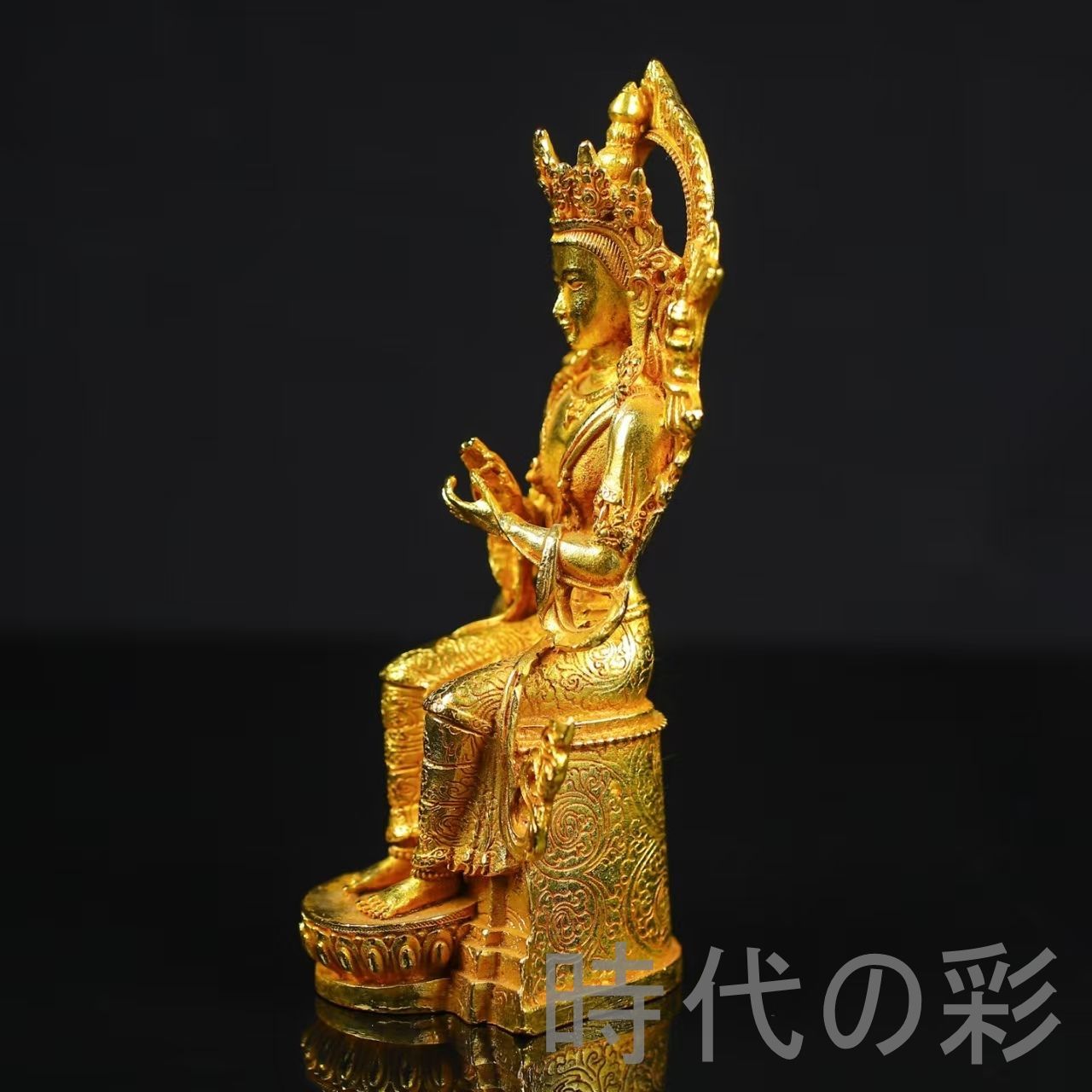 鍍金 弥勒菩薩仏像』仏教美術 小型仏像 供養仏具 唐物 中国古美術 吉祥