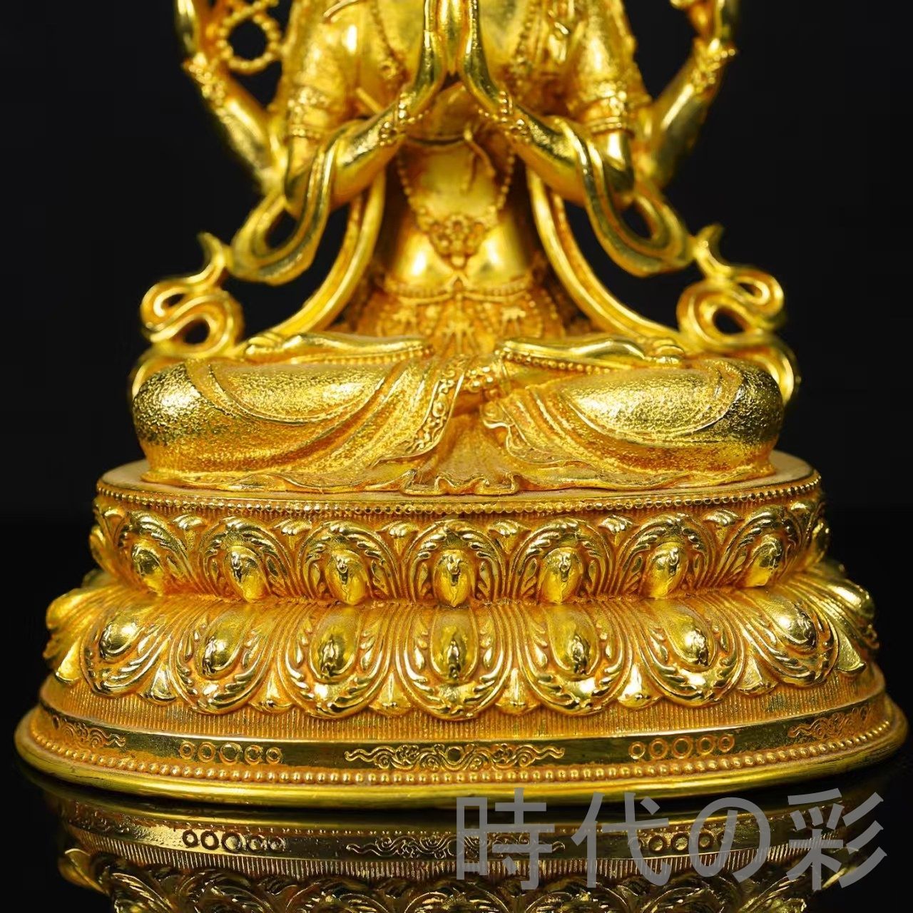 志】K1977 母仏像 銅製 溜金 中国美術 仏教美術 細密細工 置物 時代物 重量