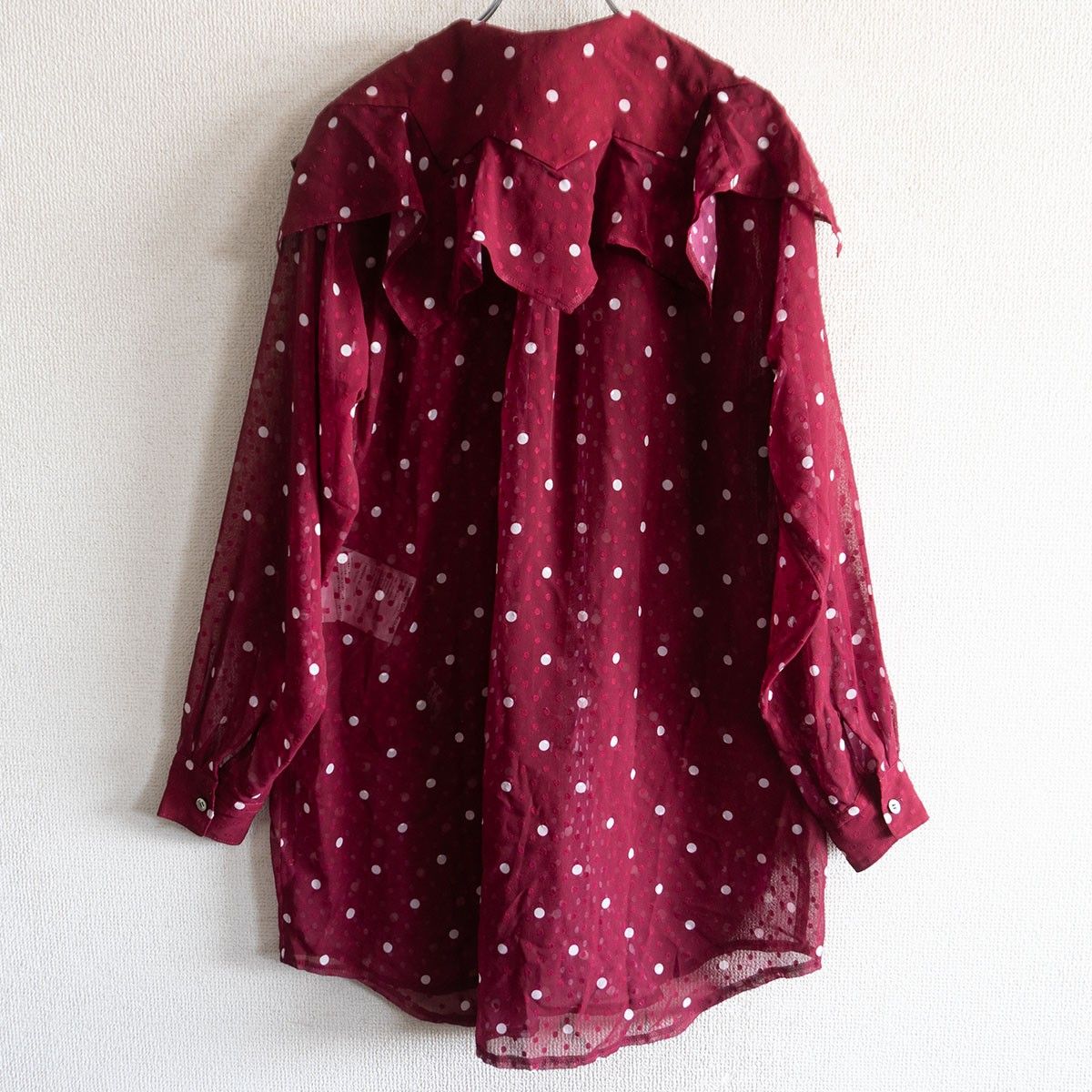 美品】COMME des GARCONS 【変形カラー 水玉 シャツ ブラウス】S
