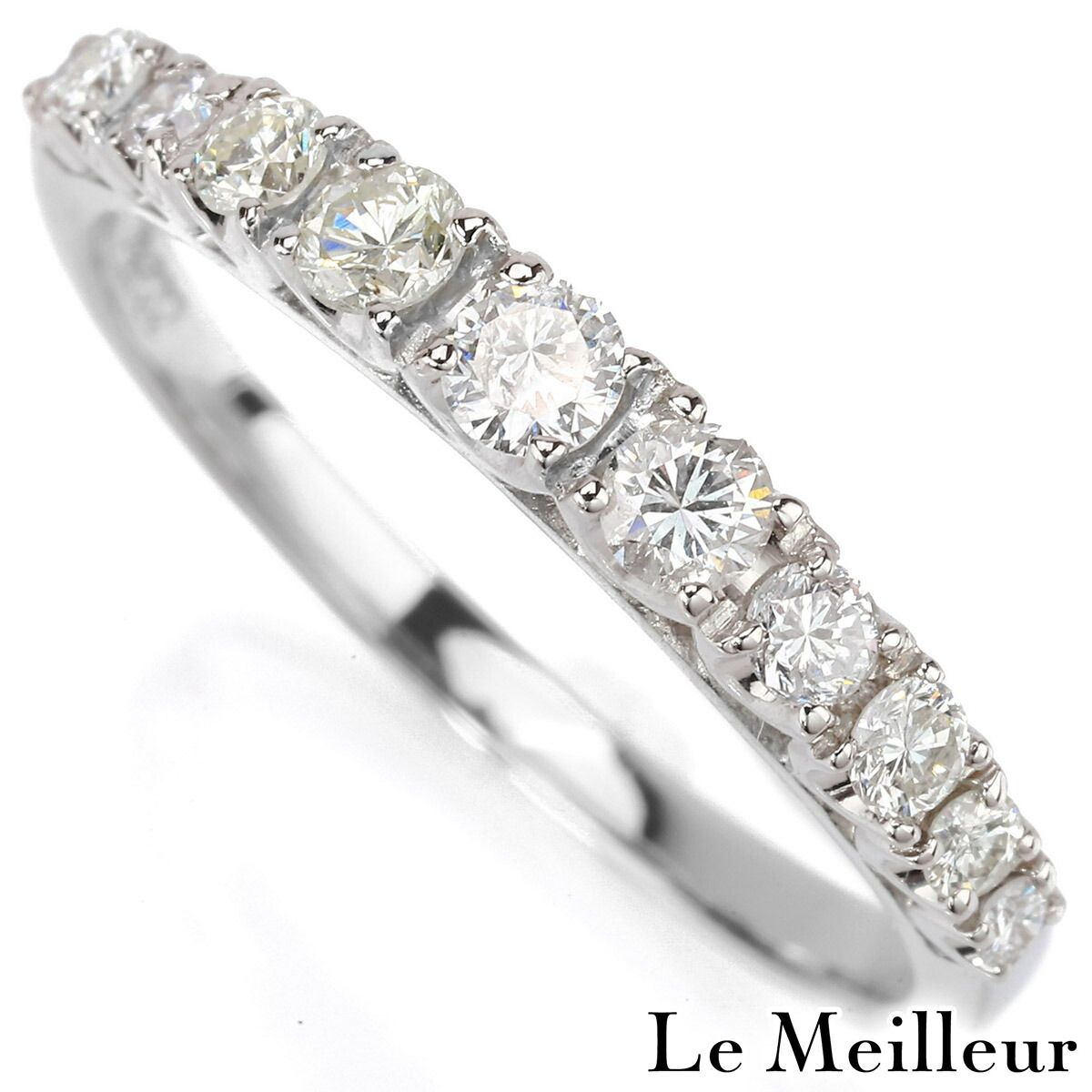 ダイヤモンド 0.5ct プラチナ Pt900 ハーフエタニティリング 指輪 13.5 