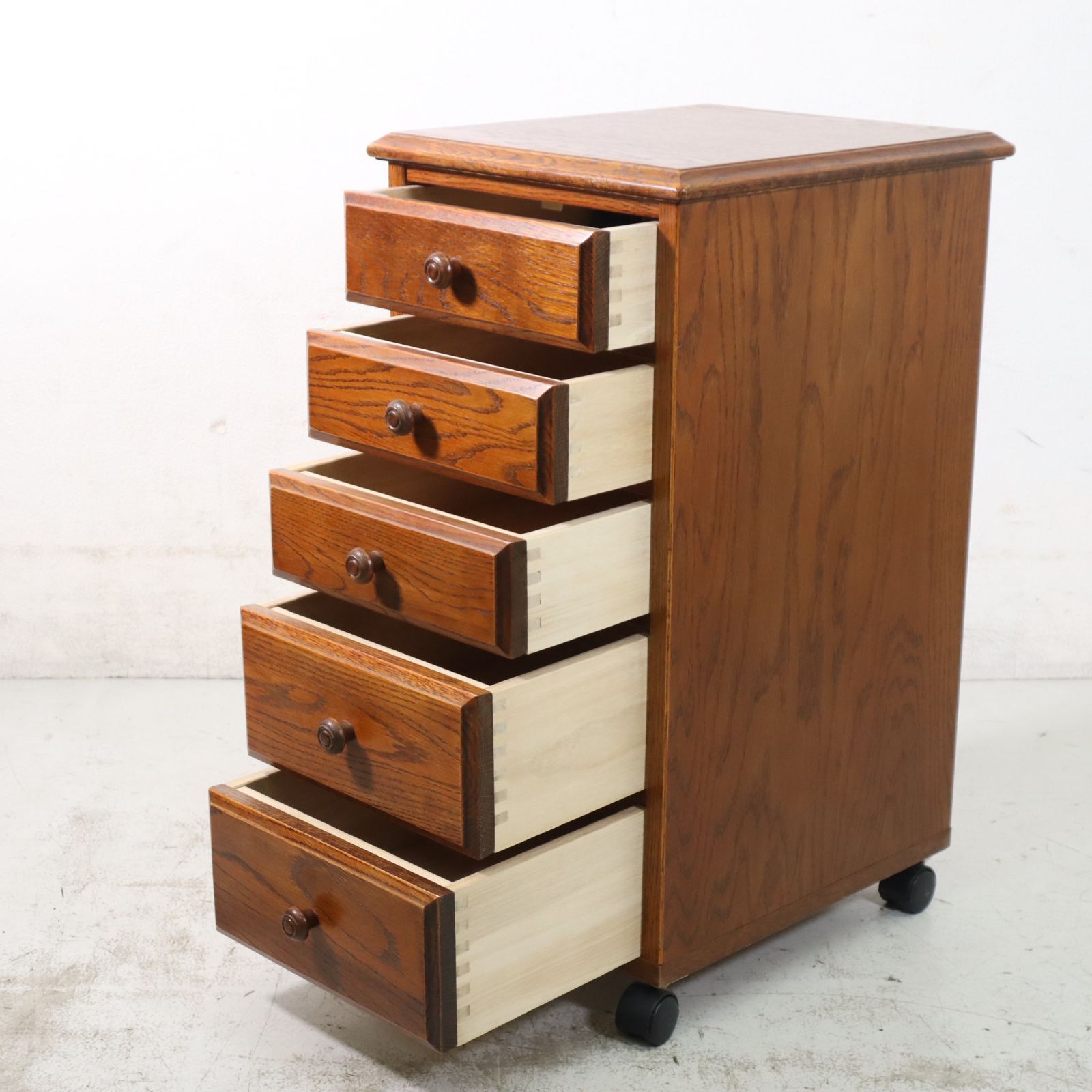 三越カントリーハウス チェストワゴン 5段 CPB21 (HK-4705) オーク材