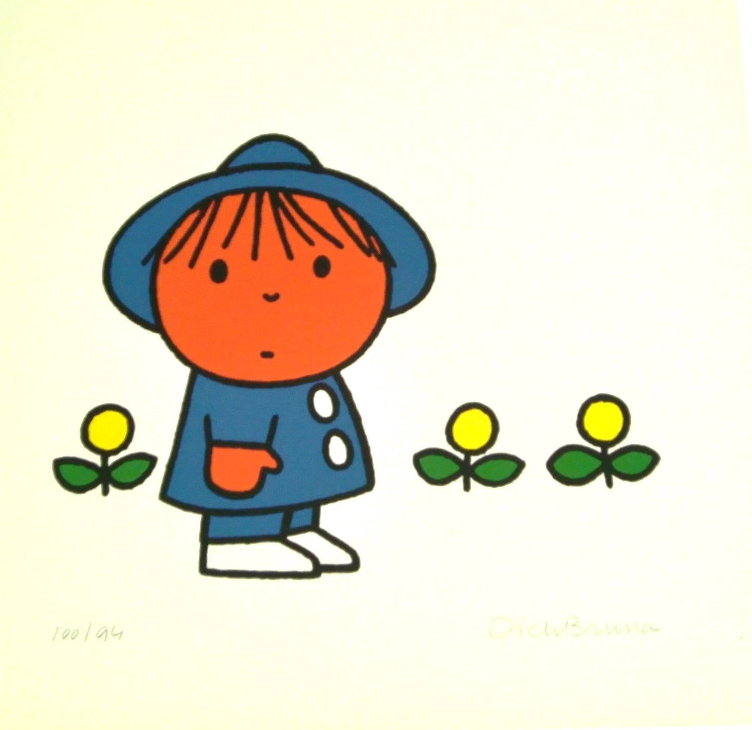 ブルーナ リトグラフ 限定シリアル入り／直筆サイン 「フラワー