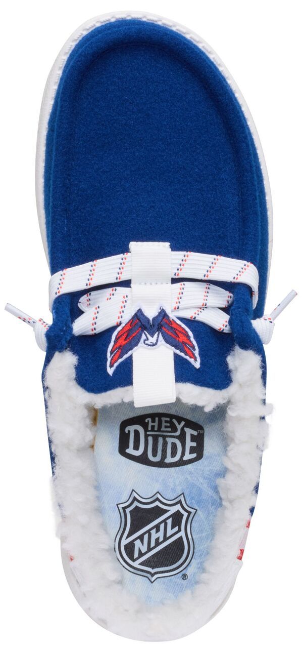 ヘイデュード メンズ シューズ スニーカー キャップ Hey Dude Mens Wally Slip NHL Capitalshoe Varsity RedWhite ホワイト
