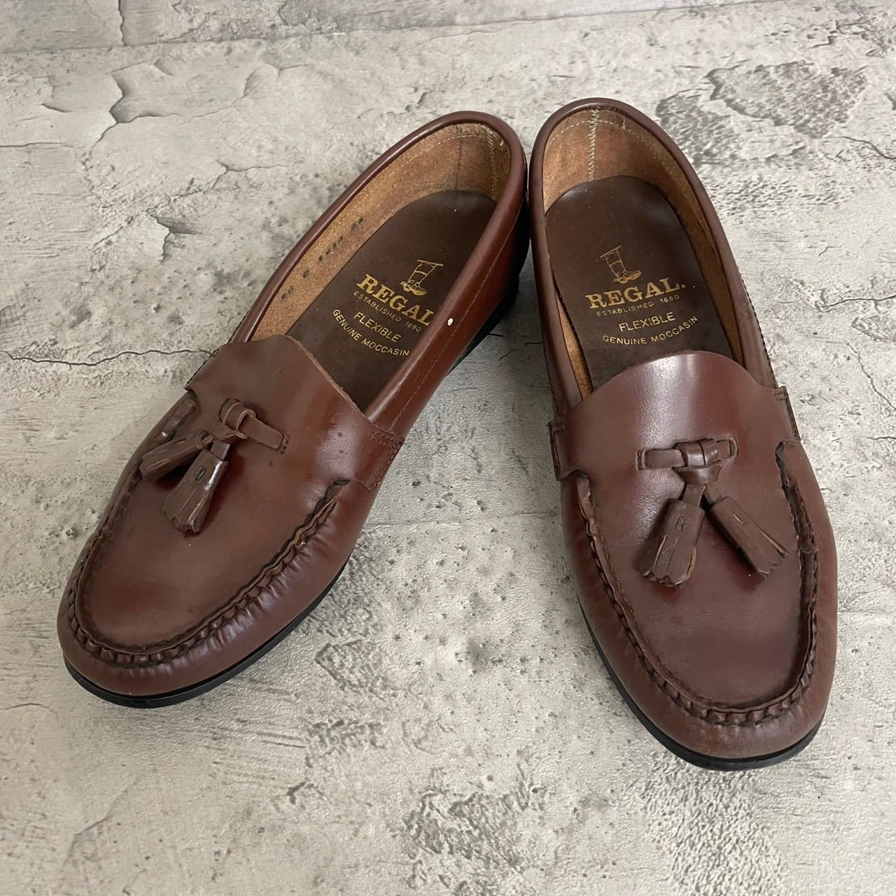 美品 REGAL リーガル タッセルローファー レザーシューズ 革靴 茶