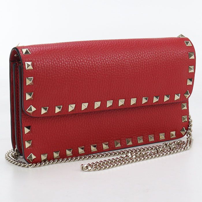 VALENTINOチェーンウォレット（スタッズ） Valentino ヴァレンチノ ロックスタッズ チェーンウォレット カーフ