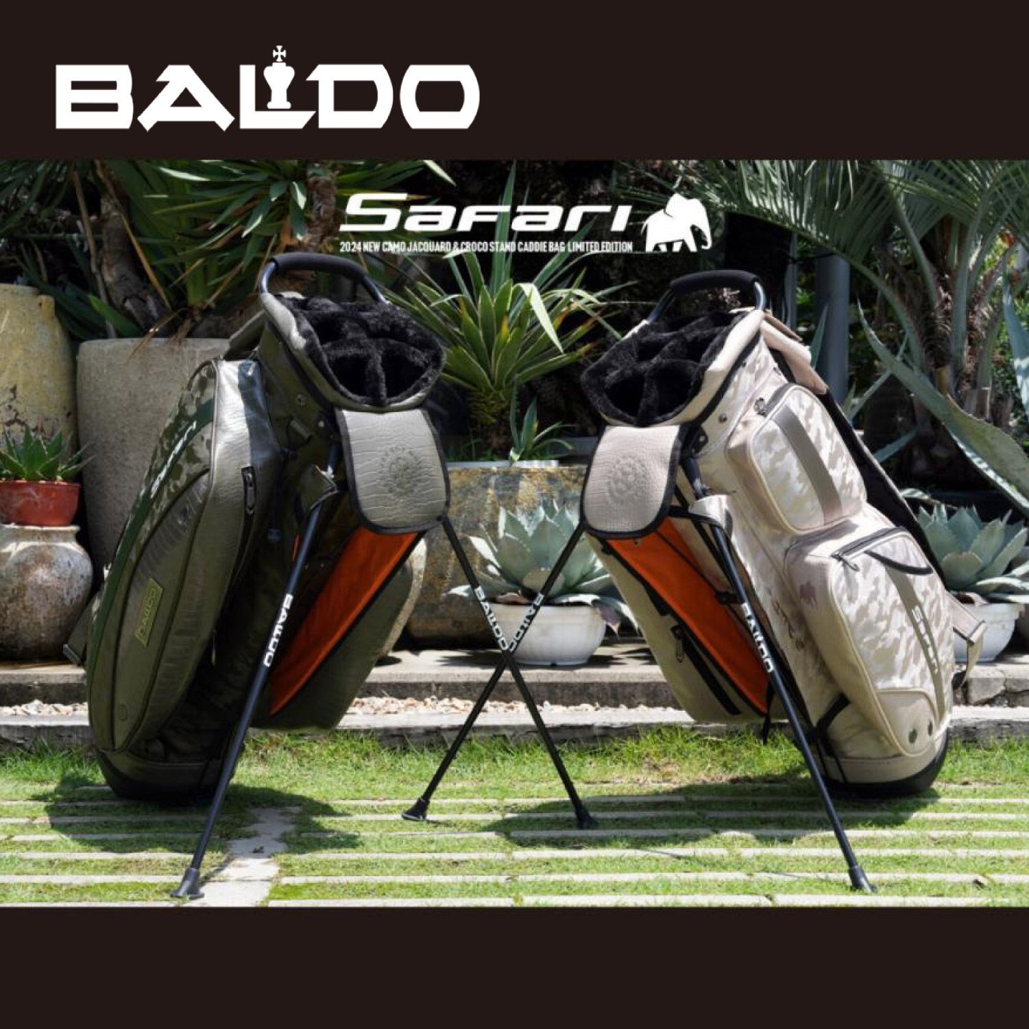 BALDO キャディバッグ 2025 NEW CAMO JACQUARD - CROCO STAND CADDIE BAG LIMITED EDITION SAFARI