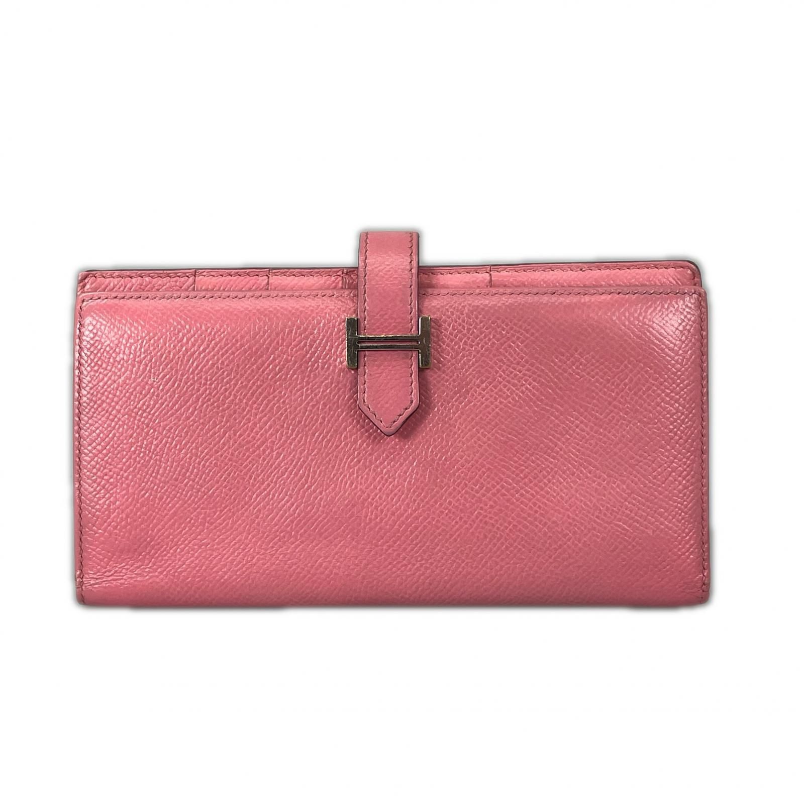 HERMES エルメス ベアン 長財布 ヴォーエプソン ピンク レディース 