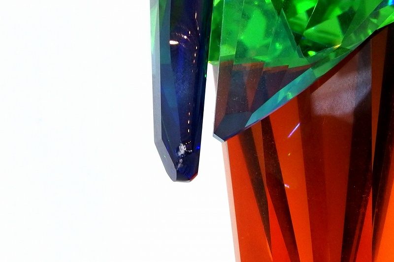 221758】SWAROVSKI スワロフスキー Chrome Green コンゴウインコ 鳥