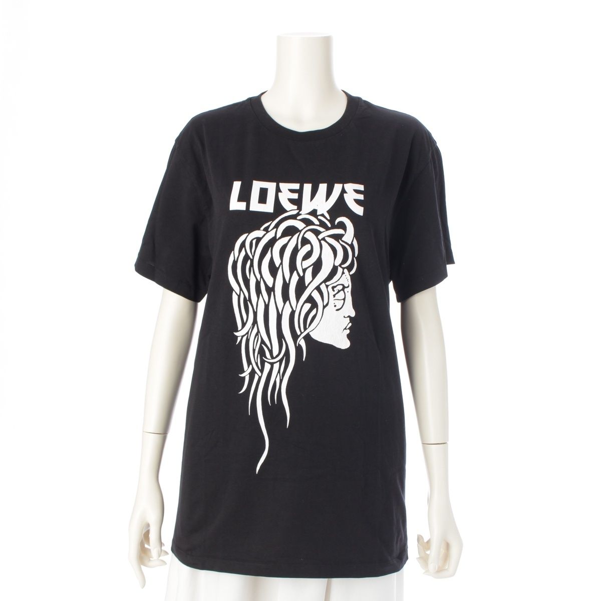 ロエベ ロゴ プリント 半袖Ｔシャツ  H6299530CR  ブラック S【中古】 ロエベ ロゴ プリント 半袖Tシャツ H6299530CR ブラック S【】 【公式