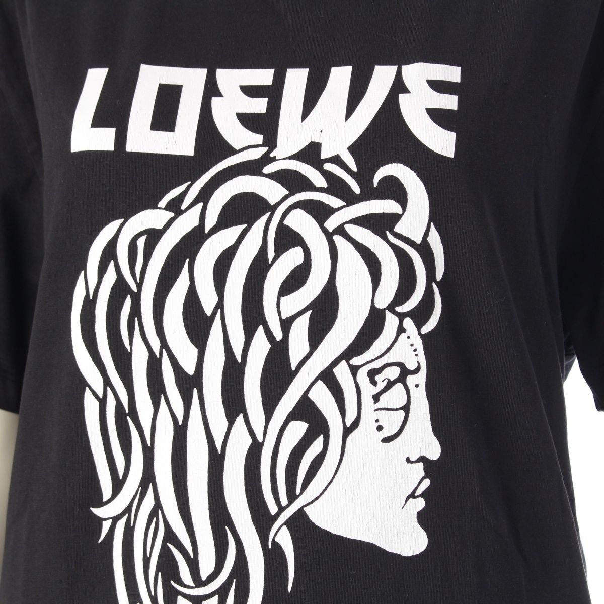 ロエベ ロゴ プリント 半袖Ｔシャツ  H6299530CR  ブラック S【中古】 ロエベ ロゴ プリント 半袖Tシャツ H6299530CR ブラック S【】 【公式