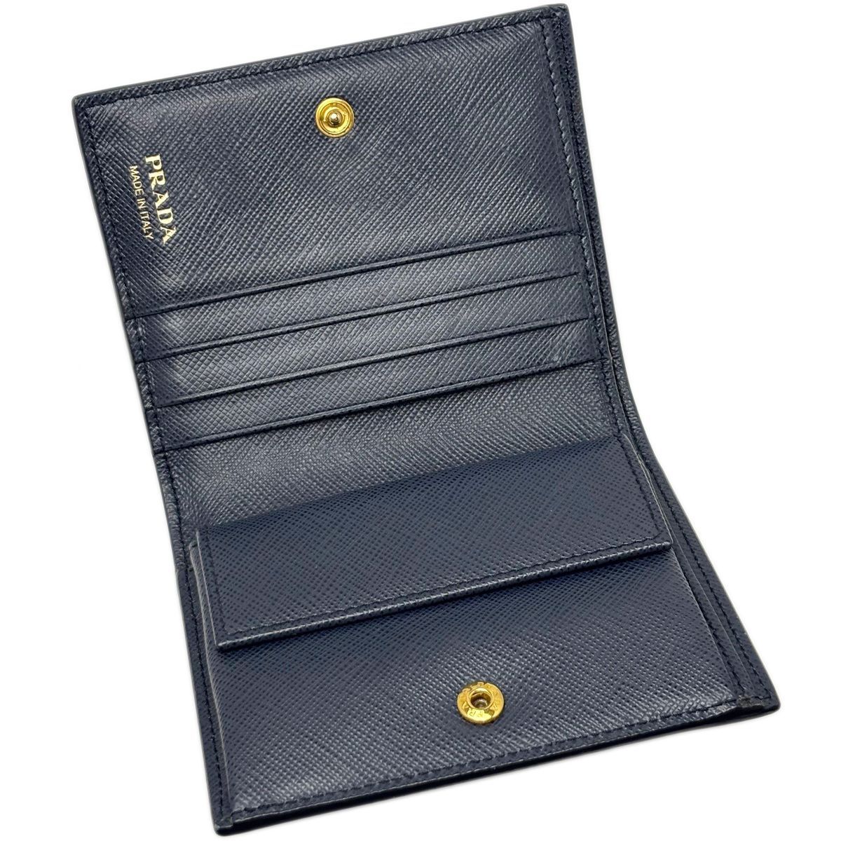 中古】 プラダ 財布 レディース サフィアーノ レザー 二つ折り財布 