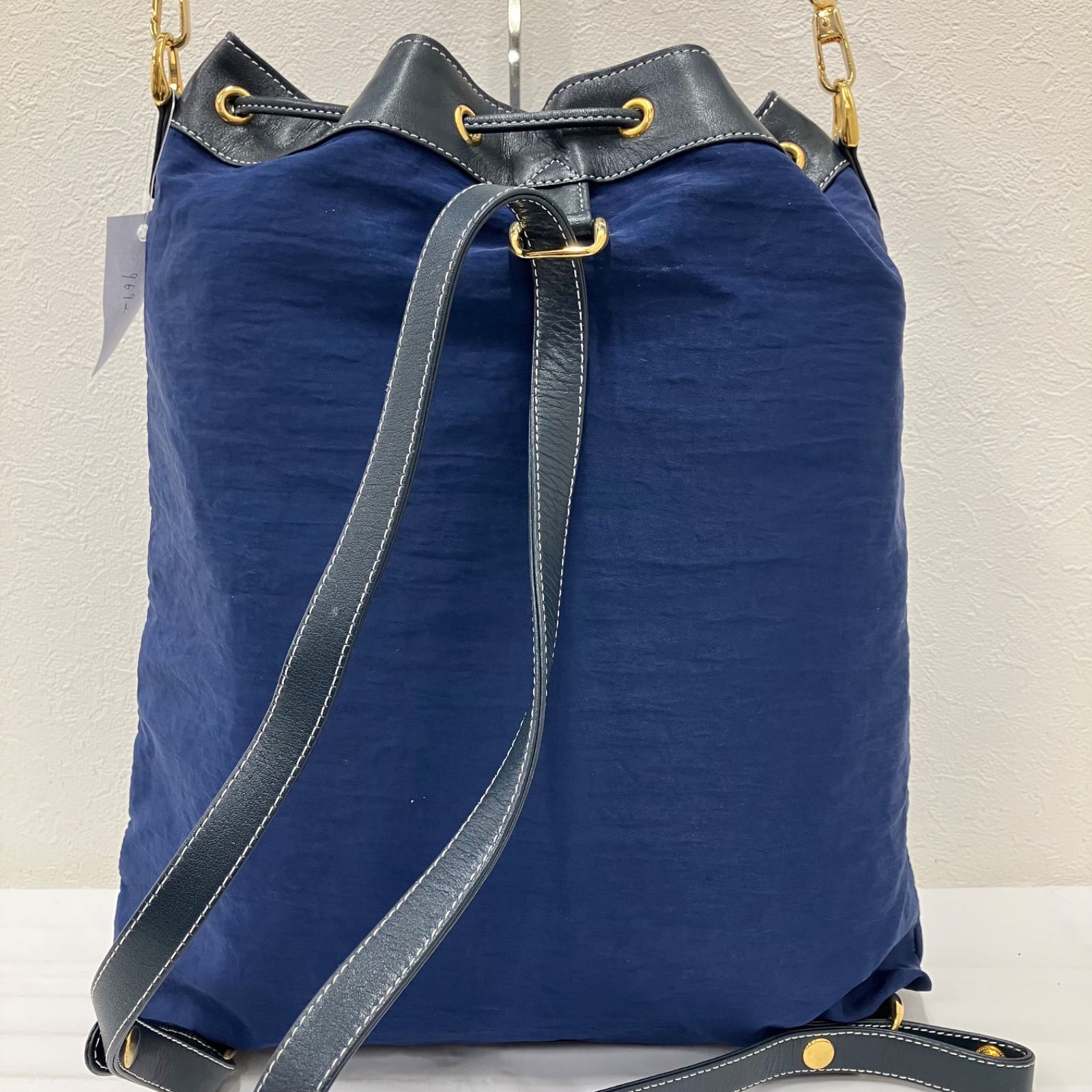 Kitamura レザー 2way リュック トート ネイビー色 【公式通販】