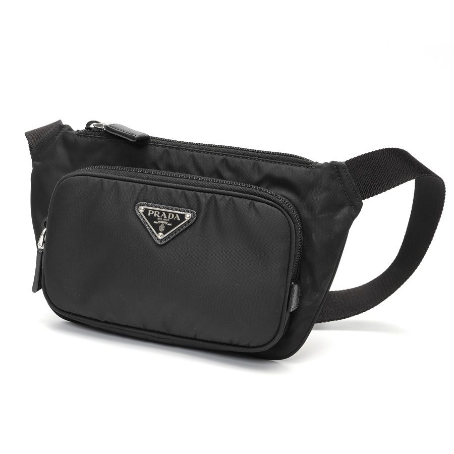 プラダ / PRADA Re-Nylon x サフィアーノレザー ショルダーバッグ