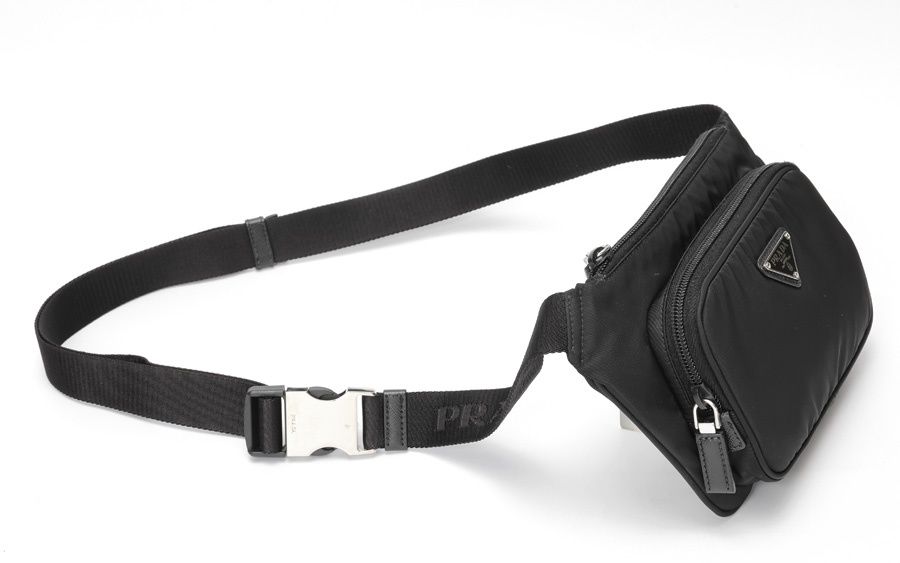 プラダ / PRADA Re-Nylon x サフィアーノレザー ショルダーバッグ