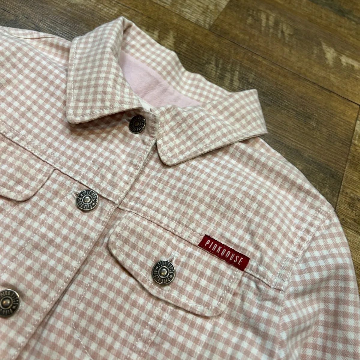 PINK HOUSE ピンクハウス チェック ジャケット 袖フリル ピコフリル