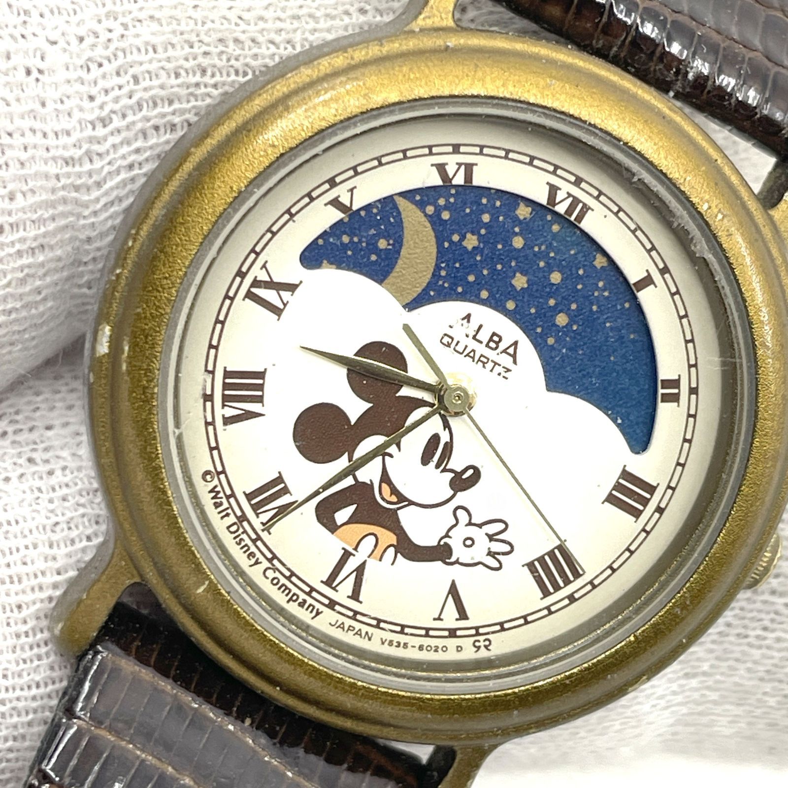 動作未確認 SEIKO セイコー ALBA アルバ ミッキーマウス V535-6A10
