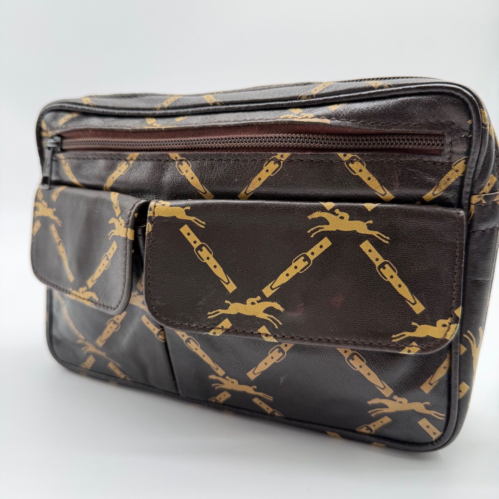 良品】LONGCHAMP ロンシャン ショルダーバッグ ダークブラウン 