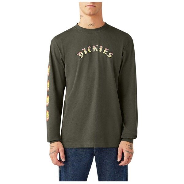 ディッキーズ メンズ トップス Tシャツ 長袖 Dickies X Spitfire LongSleeve TShirt Mens Olive Green グリーン